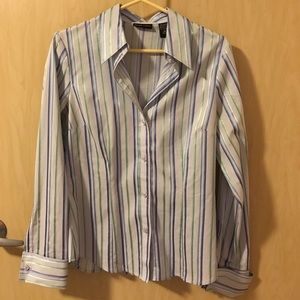 NEW YORK & COMPANY | Blue Blouse with Stripes